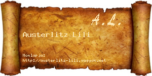 Austerlitz Lili névjegykártya