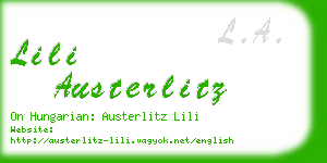 lili austerlitz business card